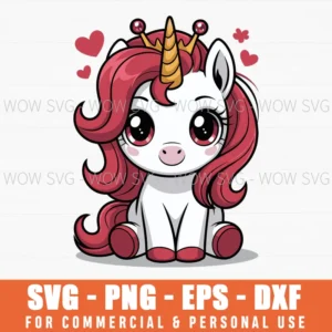 Cute Unicorn Heart Valentines Day Svg Png