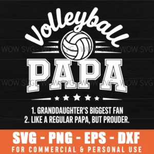 Volleyball Papa Definition Player Father Dad Fathers Day Svg Png