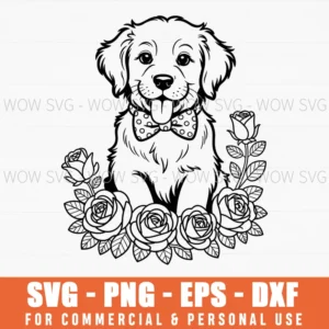 Adorable Puppy Valentine Illustrations For Gifts And Cards Svg Png