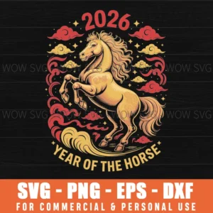 Year Of The Horse 2026 Lunar New Year Chinese New Year 2026 Svg Png