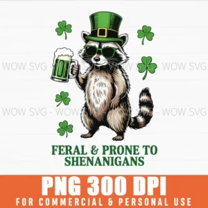 Feral Funny Raccoon Shenanigans St Patricks Day Png