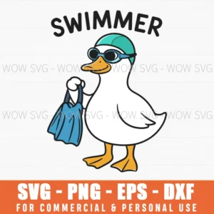 Cute Swimming Duck Team Lovers Pool Sport Svg Png Fun