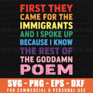 First They Came For The Immigrants Saying Svg Human Rights