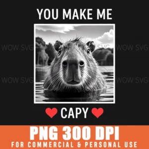Funny Capybara Valentines Day Humor You Make Me Capy Png