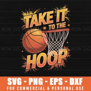 Take It To The Hoop Basketball Png – Preppy Game Day Sports Design Svg