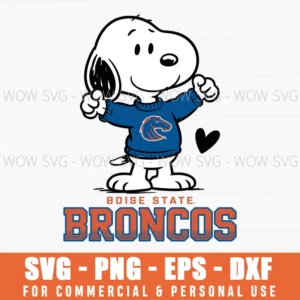 Boise State Broncos Snoopy Cartoon Illustration File Cut Svg Png