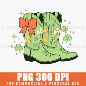 Lucky Green Cowgirl St Patricks Cowboy Boots Png