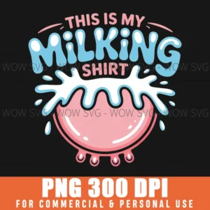 Funny Milking Farmer Dairy Cow Farm Humor Motif Png