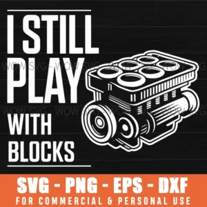 Retro Vintage Mechanic Garage Car Engine Play Blocks Svg