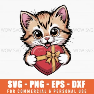 Cute Valentine’S Day Cat Designs For Lovers Svg Png