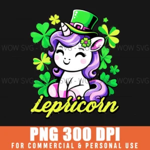 St Patricks Day Unicorn Lepricorn Shamrocks Lucky Png