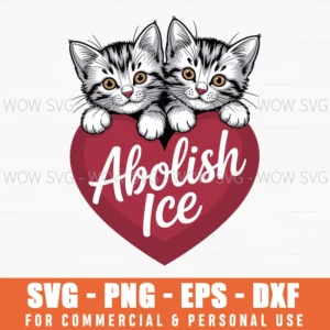 Abolish Ice, Cute Cat Valentine Svg Png