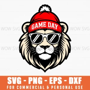 American Football Lion Touchdown Game Day Thanksgiving Svg