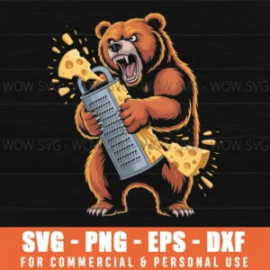 Angry Bear Grating Cheese Grater Hater Svg Png