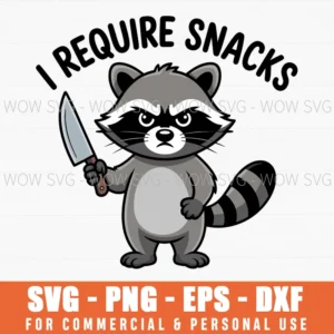 Funny Raccoon Hungry Snacks Humor Craft Svg Png Eps