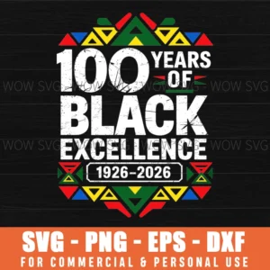100 Years Black Excellence Centennial History Month Png