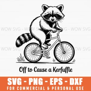 Off To Cause A Kerfuffle Raccoon Svg Png