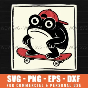 Japanese Surfing Frog Kawaii Anime Ukiyo Great Wave Svg Png