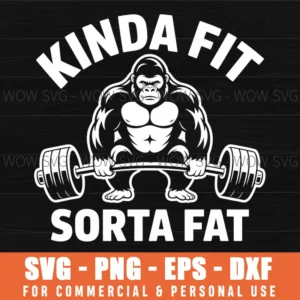 Funny Gym Gorilla Workout Fit Fat Humor Weightlifting Svg