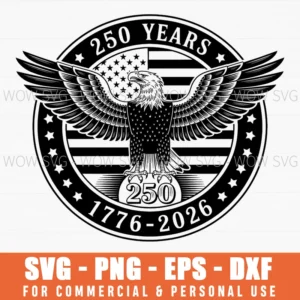 America Usa 250Th Anniversary Eagle Flag Svg Png Eps