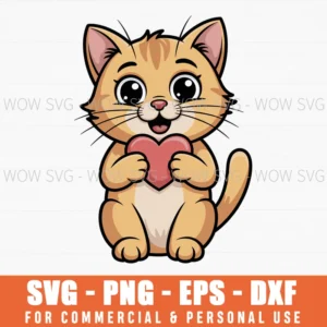 Adorable Cats With Hearts Valentine Designs Svg Png