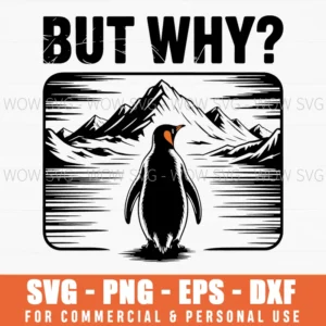 Vintage Retro Nihilist Penguin Questioning Snow Svg Png