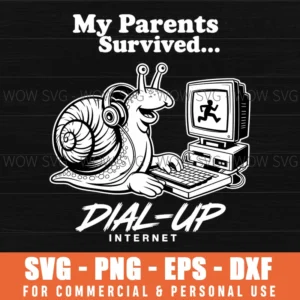 Retro Parents Survived Dial Up Internet Fathers Day Svg Png