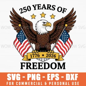 America Usa 250 Years Freedom 1776 2026 Anniversary Svg Png