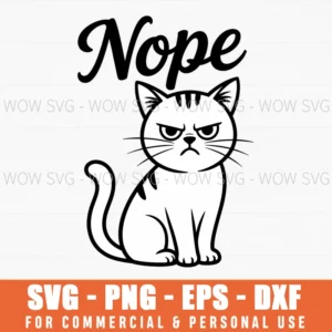 Nope Grumpy Cat Svg Png Funny Sarcastic Face Saying