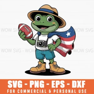 Funny Coqui Frog Football Puerto Rico Island Pride Svg Png