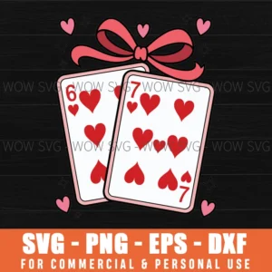 Valentine Playing Cards 67 Six Seven Preppy Png Svg
