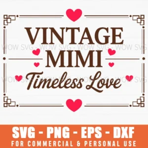 Retro Mimi Timeless Love Mothers Day Valentine Png