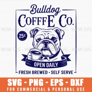 Retro English Bulldog Funny Dog Mom Coffee Lover Pet Svg Png