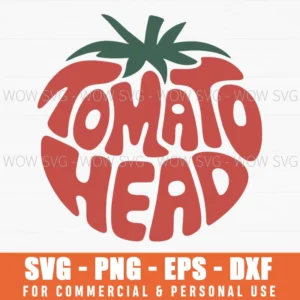 Tomato Head Vegetable Food Typography Garden Kitchen Svg Png Eps