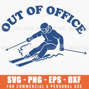 Out Of Office Skier Svg Retro Winter Sport Ski Lodge
