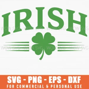 Irish Shamrock St Patricks Day Decorative Bold Typography Svg