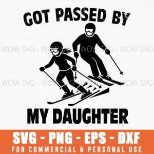 Father Daughter Skiing Humor Dad Joke Winter Sport Svg Png