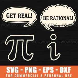 Get Real Be Rational Funny Math Pun Pi Imaginary Number Svg