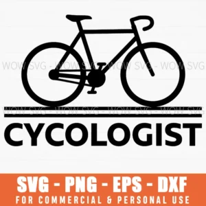 Cycologist Bike Shop Logo Modern Thick Line Icon Svg