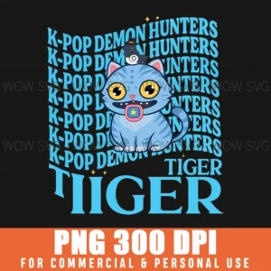 Free K-Pop Demon Hunters Blue Tiger Png