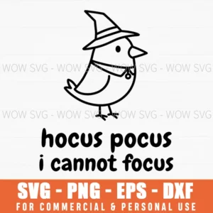 Funny Cute Witch Bird Cannot Focus Halloween Svg Png Eps