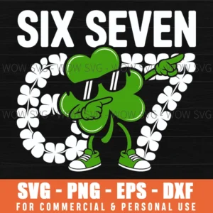 St Patrick'S Day Boys Kids Shamrock Dabbing Six Seven 67 Svg Png