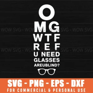 Omg Wtf Ref R U Blind Funny Football Basketball Eye Chart Svg Png