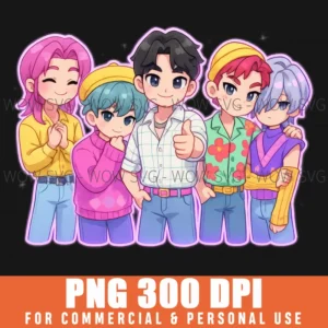 Chibi Boy Group Kpop Demon Hunters Png
