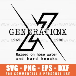 Genx 1965 1980 Raised On Hose Water 80S Retro Vintage Svg Png