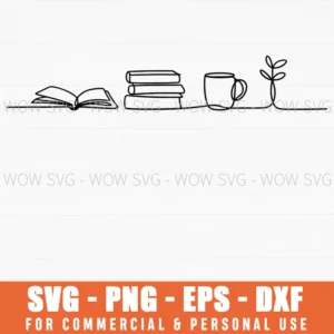 Coffee Book Lover Bookworm Reading Silhouette Svg Png