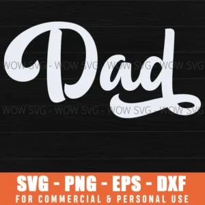 Dad Script Retro Cursive Hand Lettering Svg Png