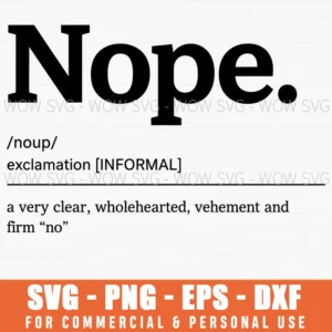 Nope Definition Exclamation Informal Simple Word Svg