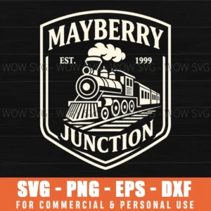 Retro Steam Train Railway Junction Tracks Emblem Svg Png Eps