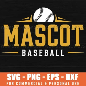 Mascot Baseball Team Logo Lettering Sports Svg